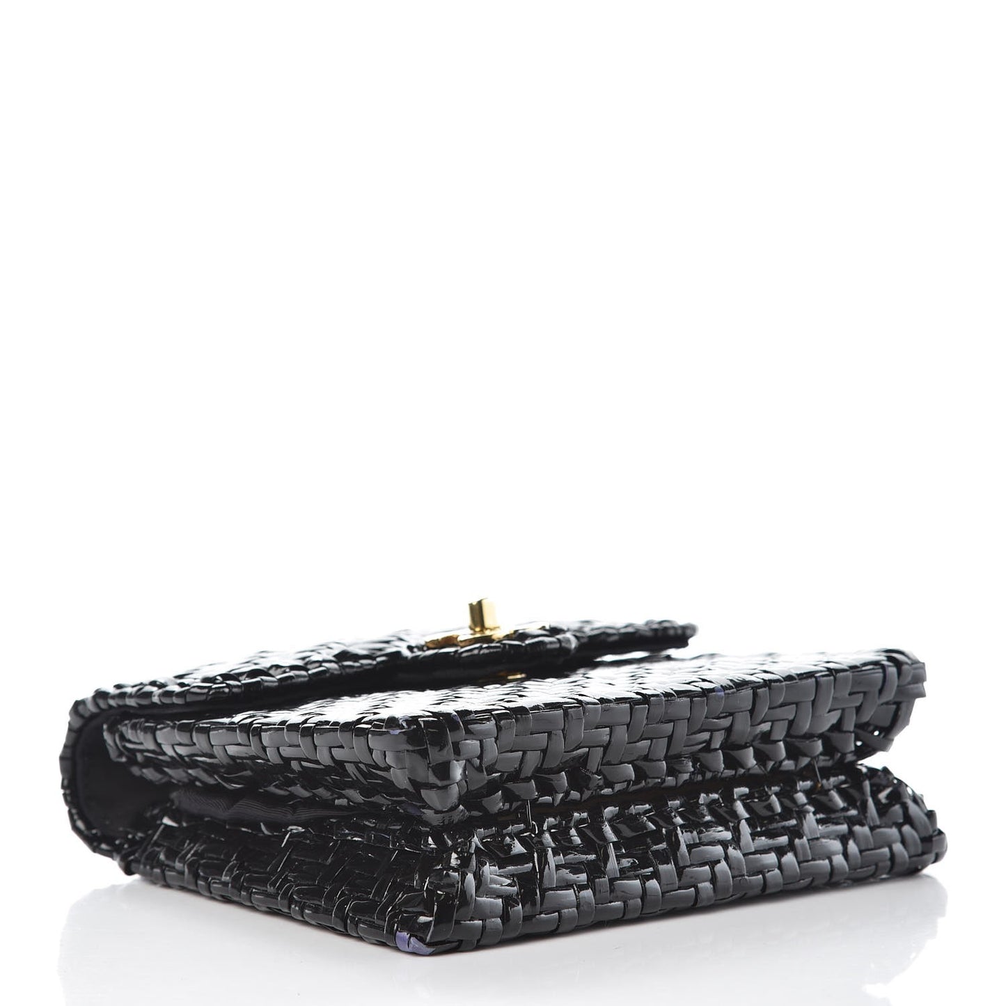 Patent Woven Mini Flap Black