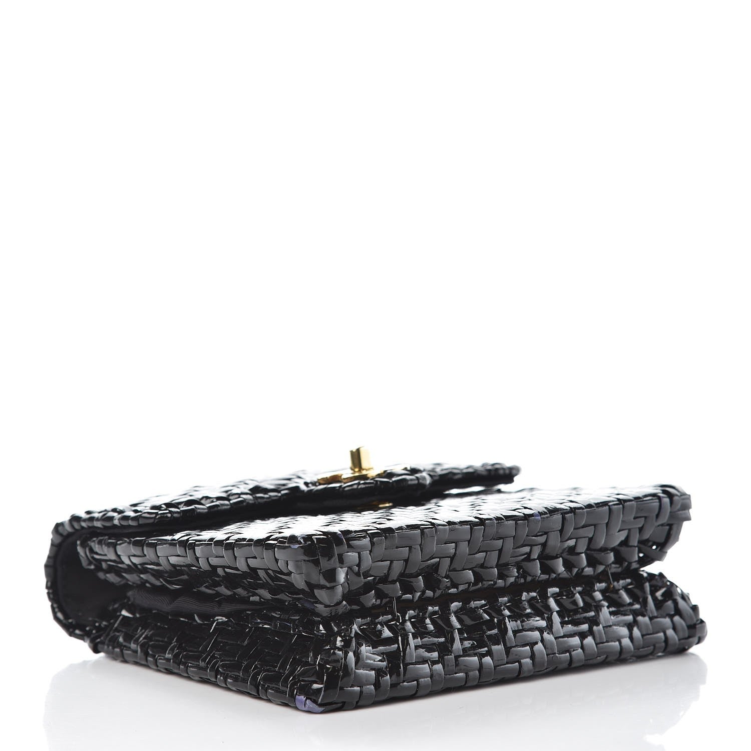 Chanel Patent Woven Mini Flap Black 4 of 11