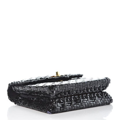 Chanel Patent Woven Mini Flap Black 4 of 11