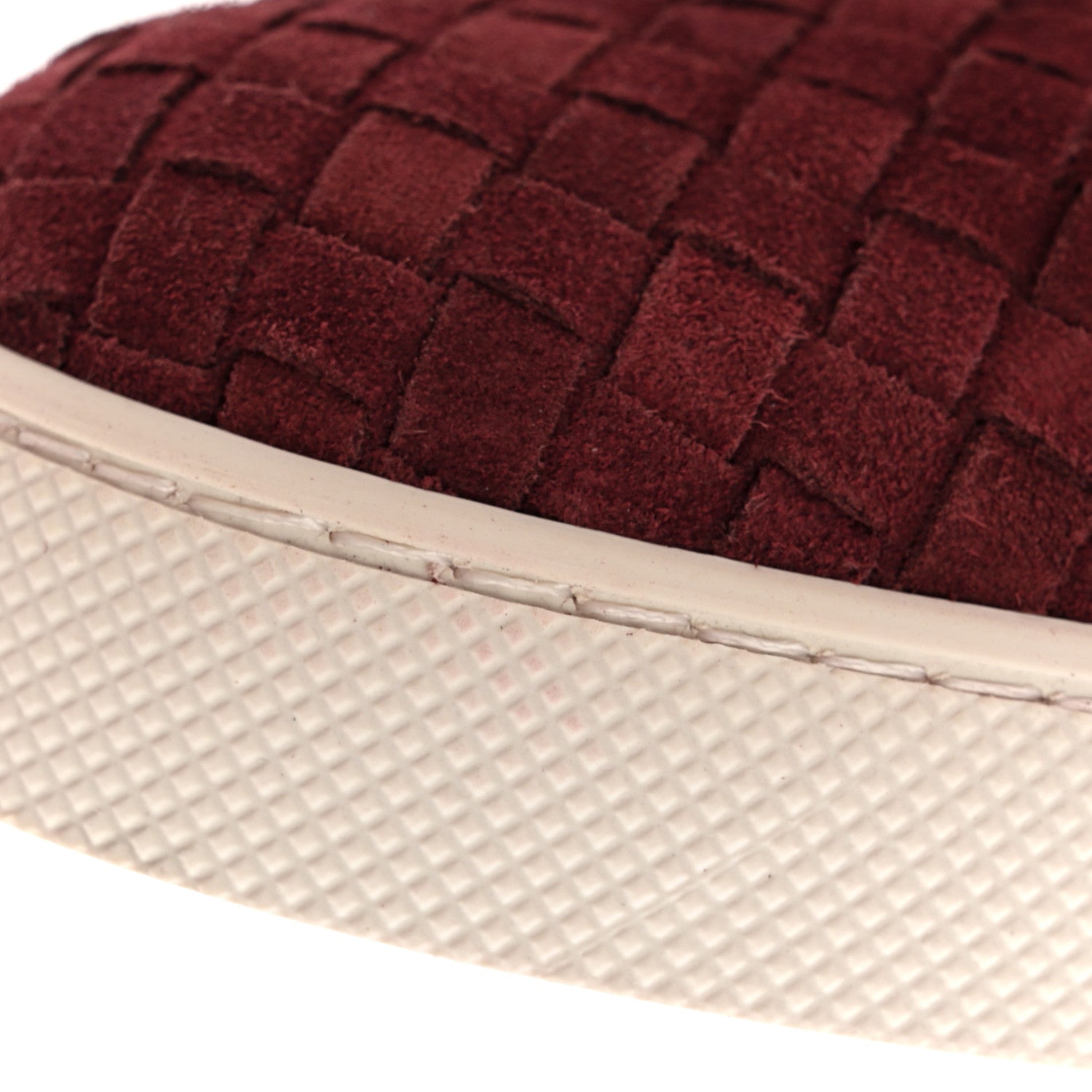 Bottega Veneta Nappa Intrecciato Suede Mens Dodger Slip On Sneakers 42 Burgundy 9 of 9