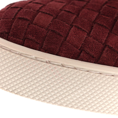Bottega Veneta Nappa Intrecciato Suede Mens Dodger Slip On Sneakers 42 Burgundy 9 of 9