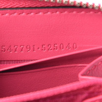 Gucci X MLB Guccissima Signature NY Yankees Embroidered Zip Around Wallet Box Pink Blue Ivory 7 of 7