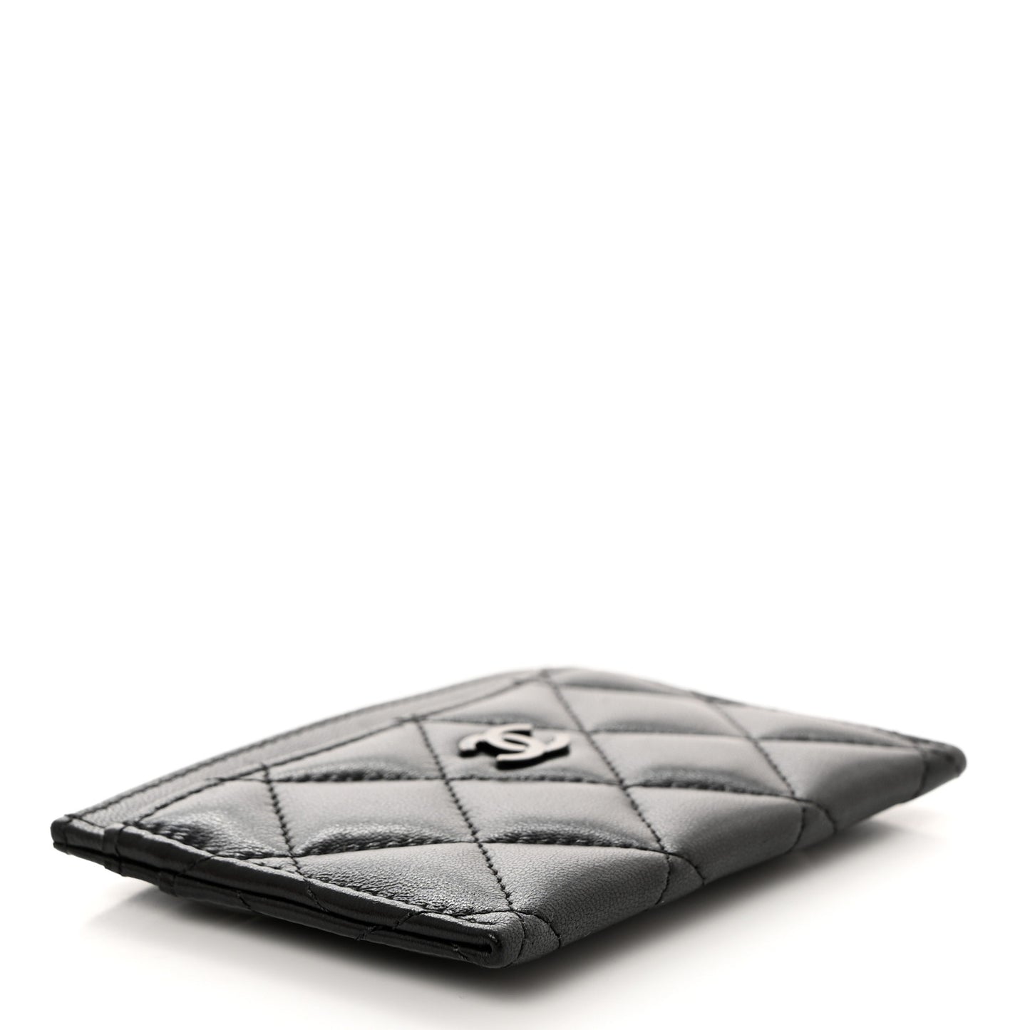 Lambskin Quilted Card Holder So Black