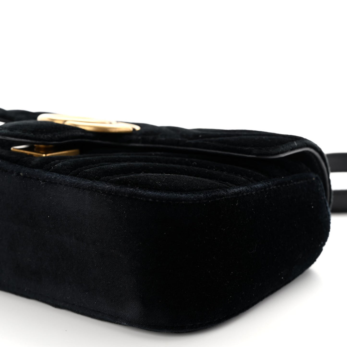 Velvet Matelasse Mini GG Marmont Shoulder Bag Black
