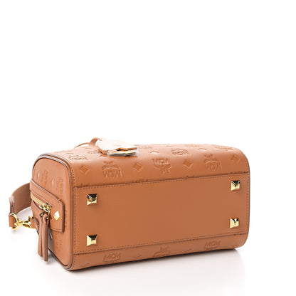 MCM Calfskin Ottomar Monogram Essential Boston Bag Cognac 3 of 8