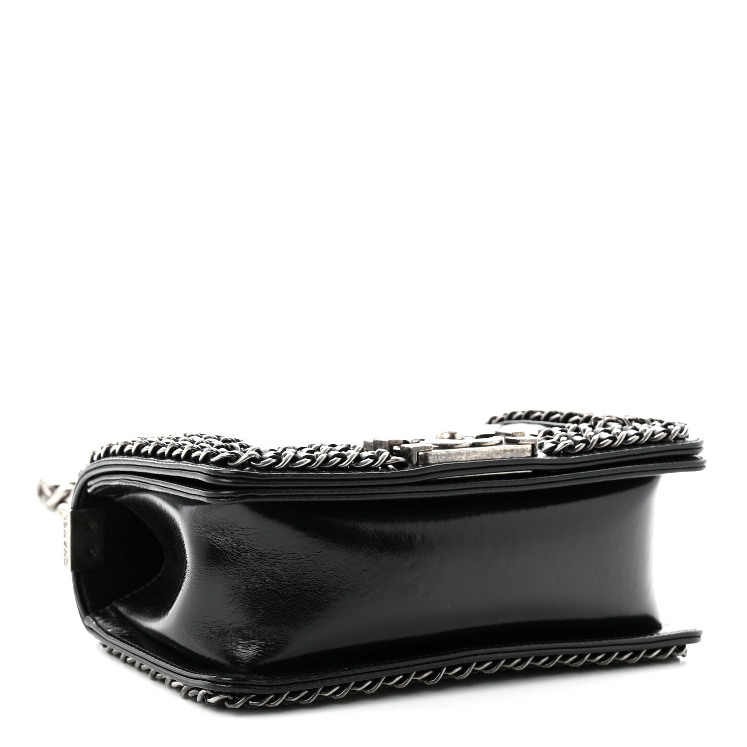 Chanel Glazed Calfskin Quilted Small Boy Chained Flap Black 4 of 11