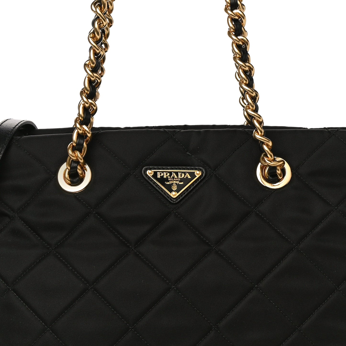 Tessuto Nylon Quilted Shopping Tote Black