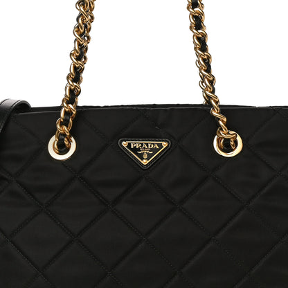 Prada Tessuto Nylon Quilted Shopping Tote Black 6 of 9