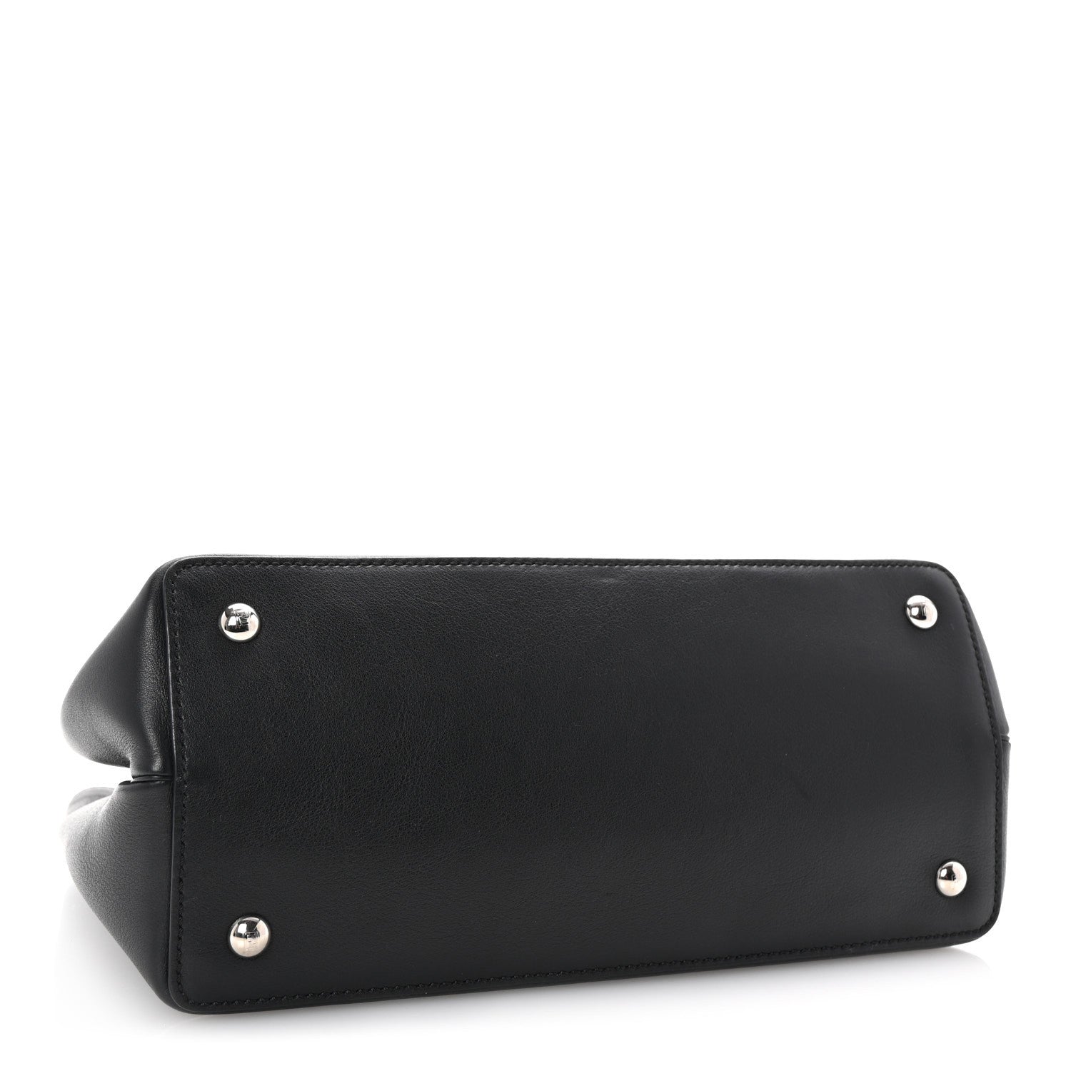 Fendi Vitello Dolce Elaphe Petite 2Jours Tote Black Polvere 4 of 9
