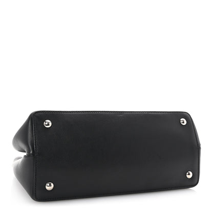 Fendi Vitello Dolce Elaphe Petite 2Jours Tote Black Polvere 4 of 9