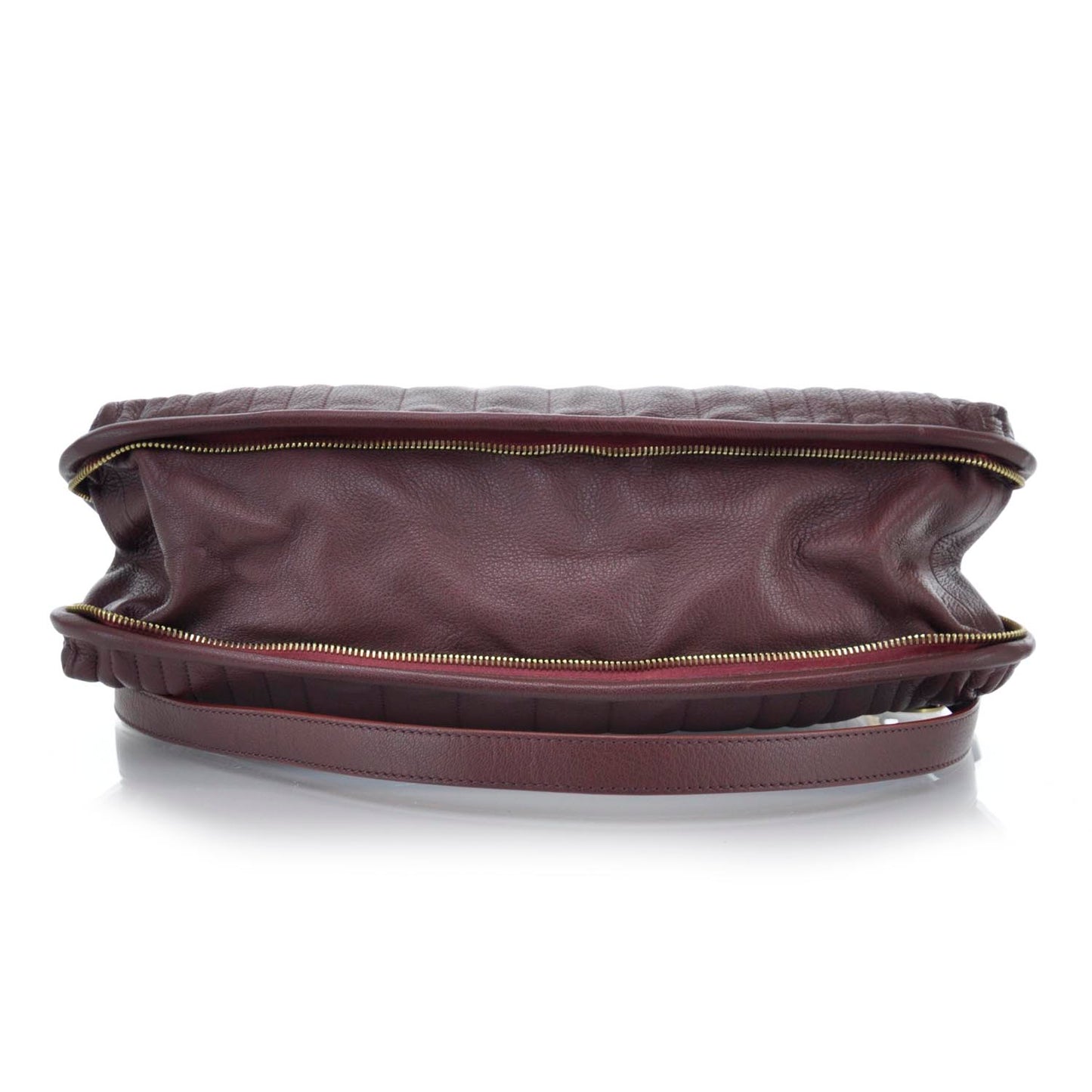Goatskin Amalia Bucket Bag Aubergine