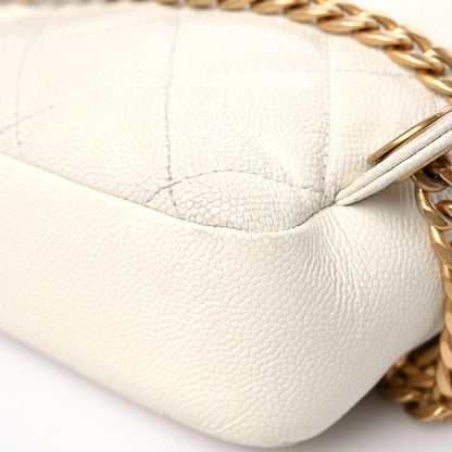 Chanel Shiny Caviar Quilted Chain Melody Backpack White 11 of 15