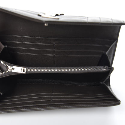 Saint Laurent Lambskin Mixed Matelasse Quilted Large Monogram Envelope Wallet Coal 5 of 8