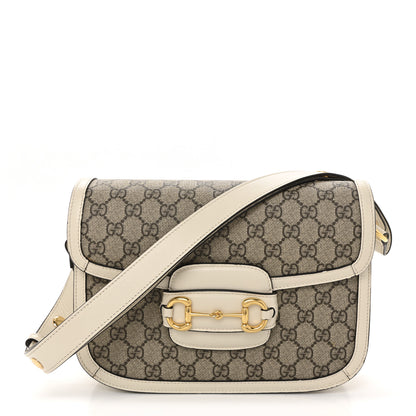 Gucci GG Supreme Monogram Horsebit 1955 Shoulder Bag Beige Mystic White 1 of 13