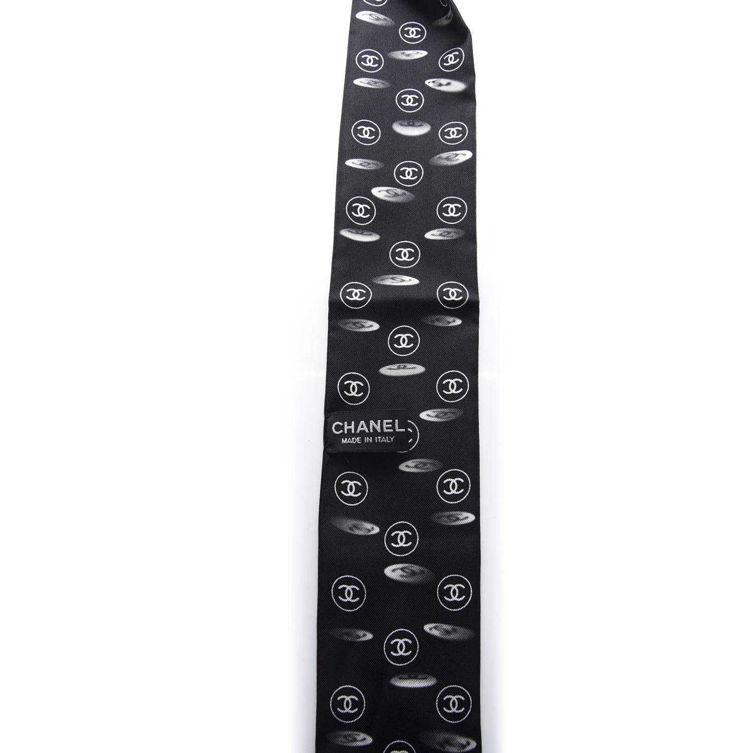 Chanel Silk CC Slim Bandeau Scarf Black 3 of 3