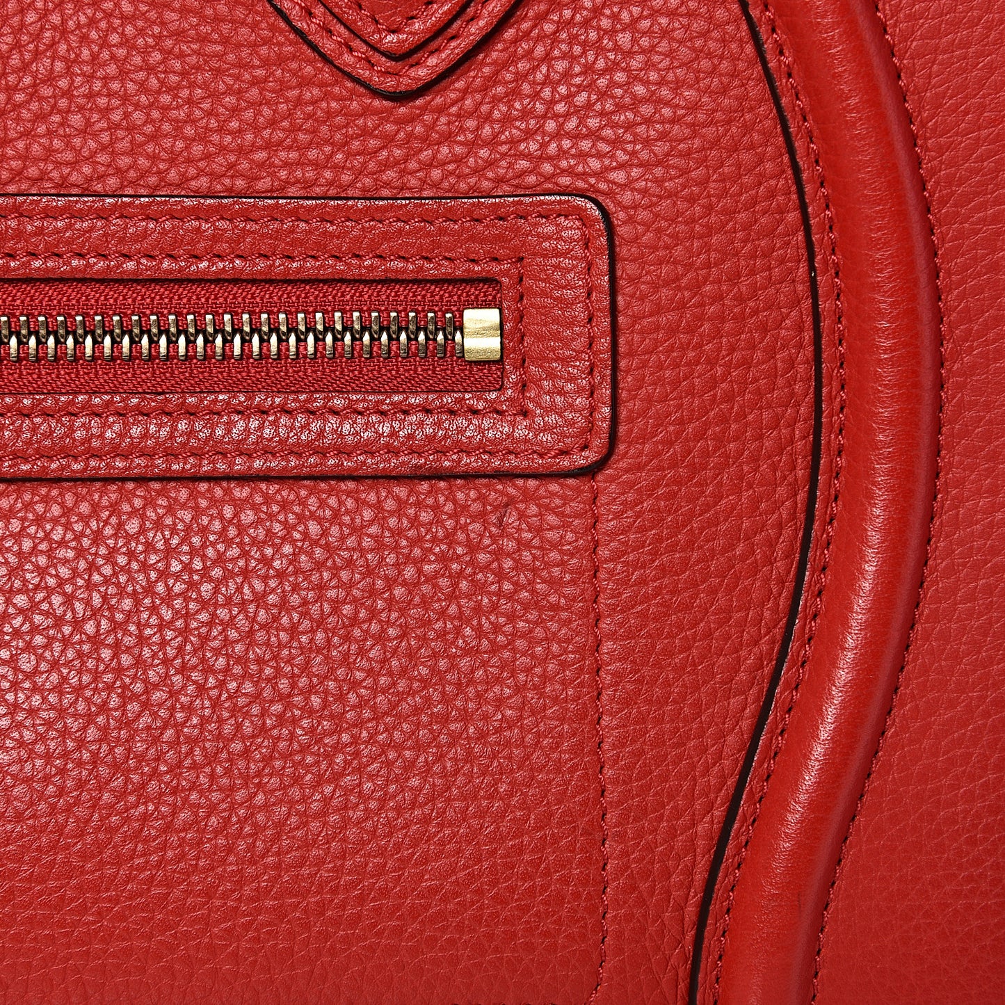 Drummed Calfskin Micro Luggage Coquelicot