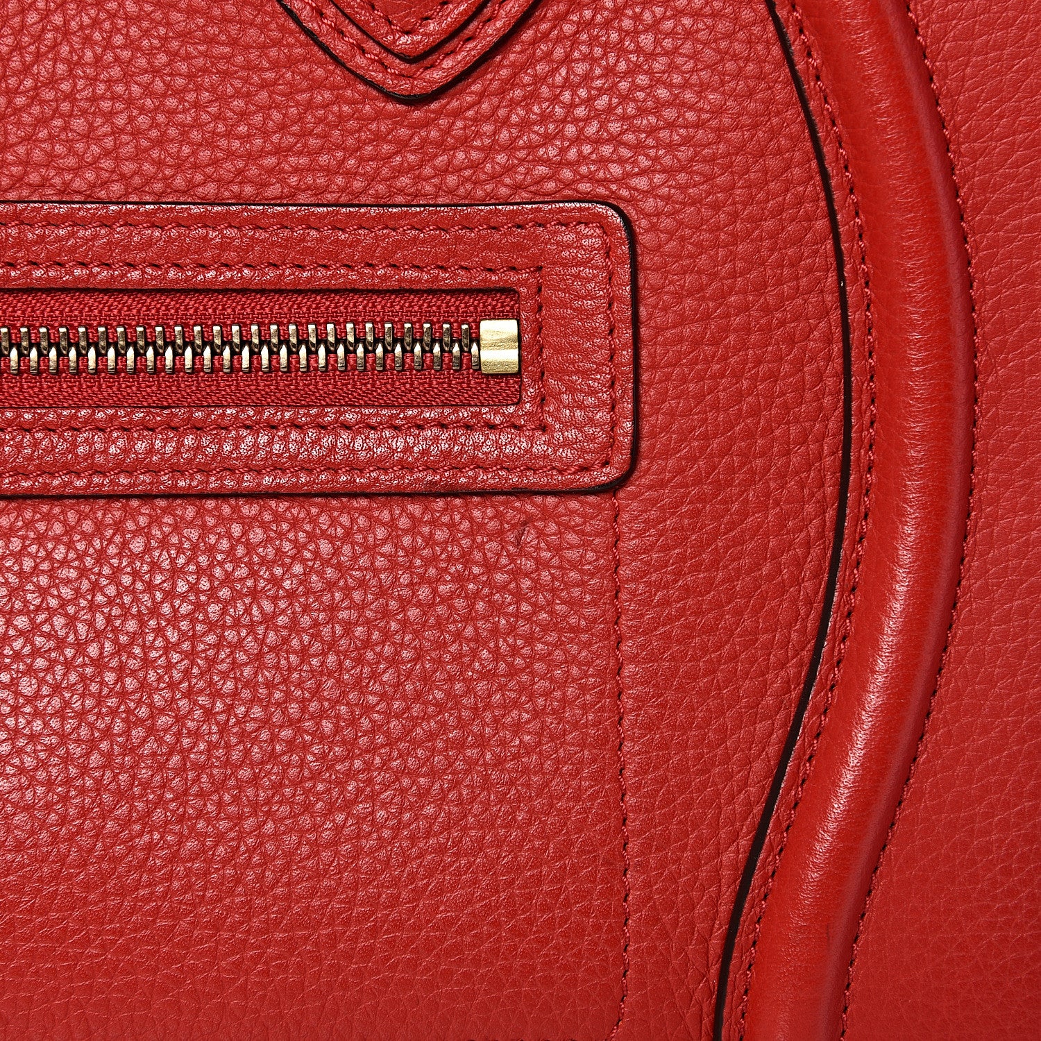 Celine Drummed Calfskin Micro Luggage Coquelicot 10 of 12
