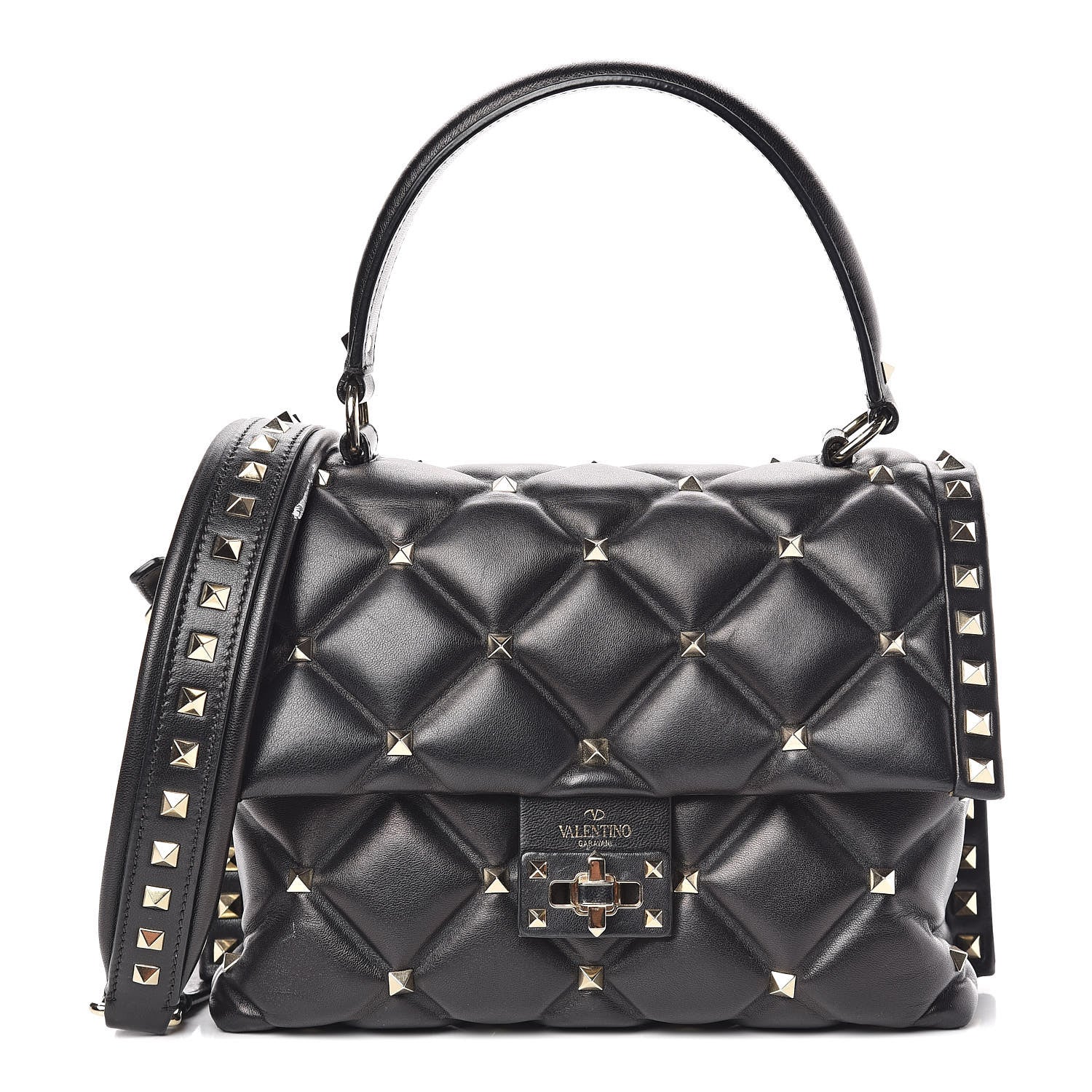 Valentino Garavani Nappa Medium Candystud Top Handle Bag Black 1 of 12