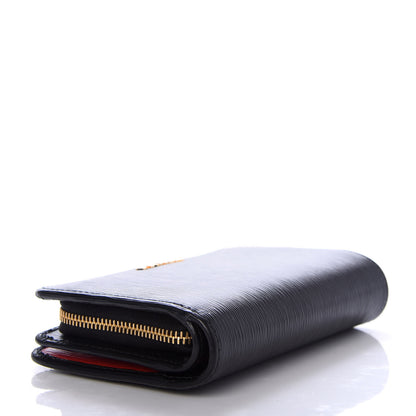 Prada Vitello Move Compact Wallet Black Lacca 4 of 8