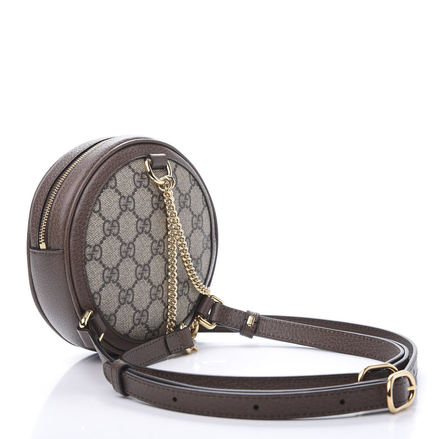 GG Supreme Monogram Web Mini Ophidia Round Backpack Brown