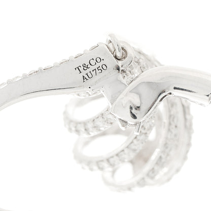 Tiffany 18K White Gold Diamond Venezia Luce Drop Earrings 5 of 5