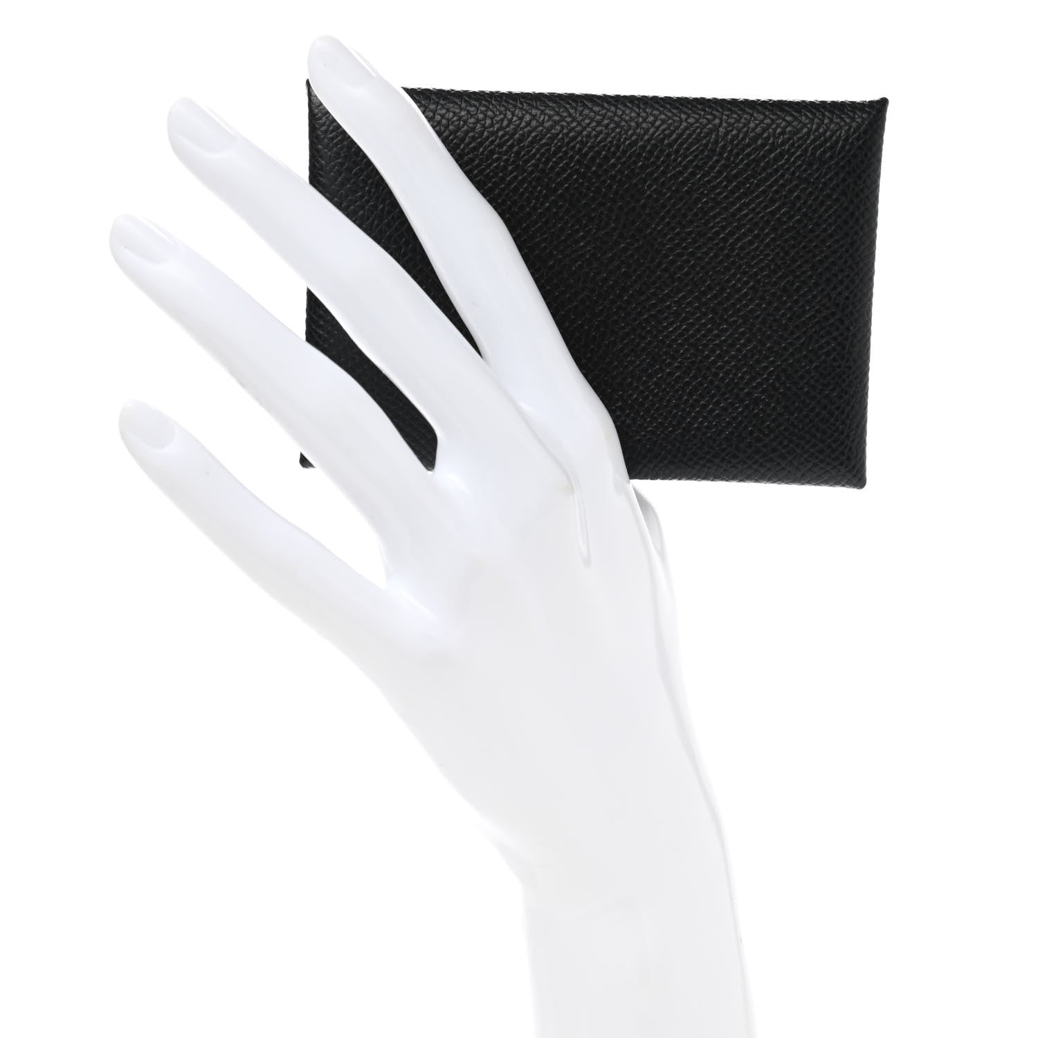 Hermes Epsom Calvi Card Case Black 2 of 7