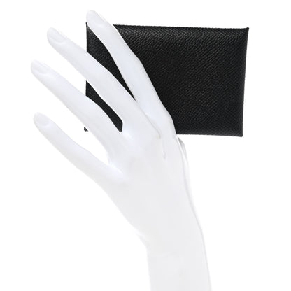 Hermes Epsom Calvi Card Case Black 2 of 7