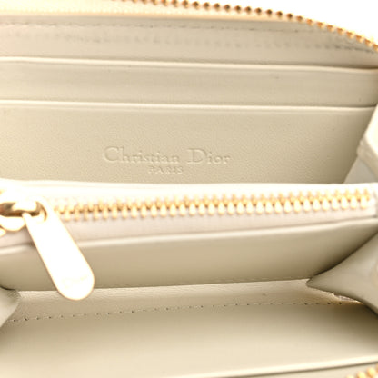Christian Dior Calfskin Cannage Small Lady Dior Voyageur Coin Purse White 5 of 8