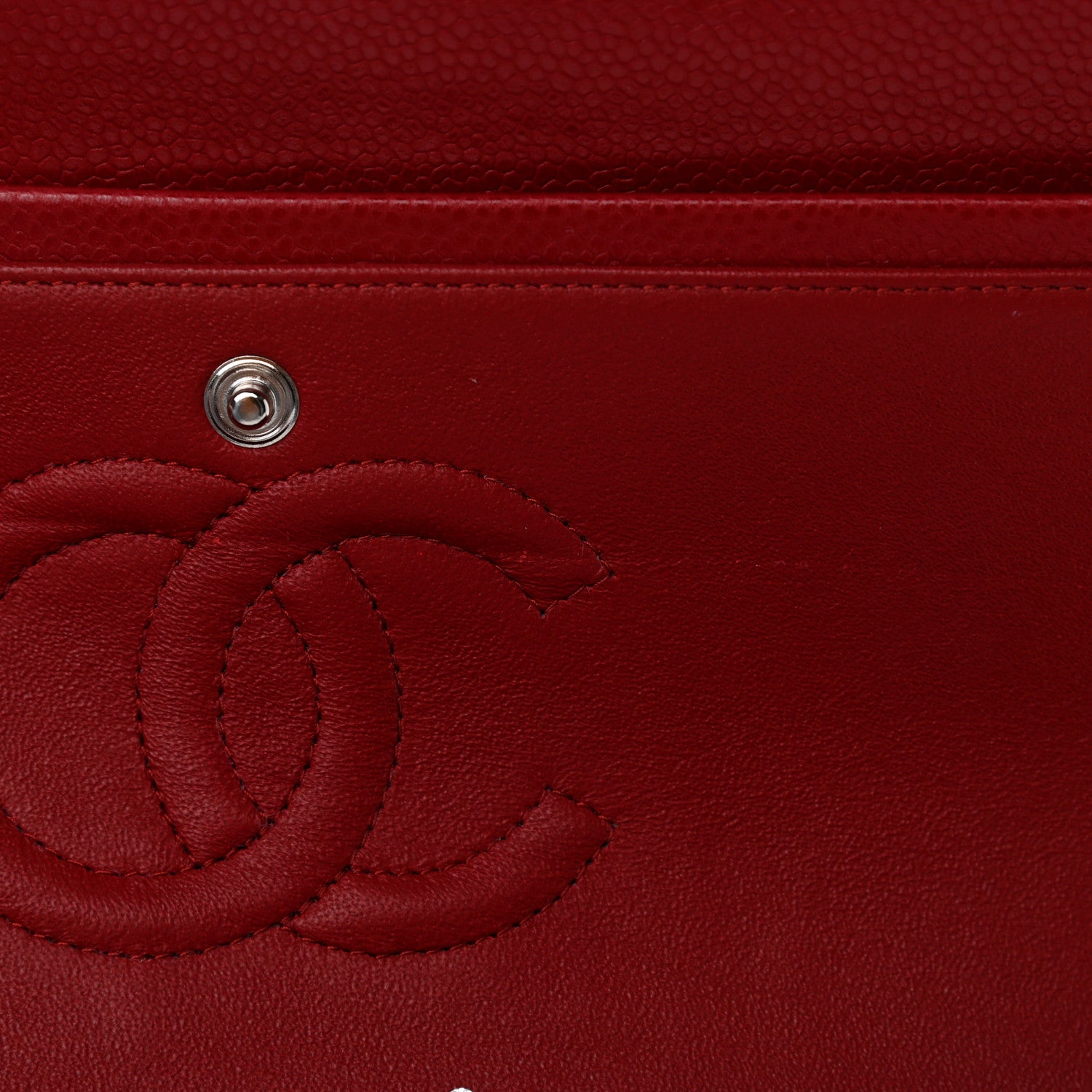 Chanel Caviar Quilted Medium Double Flap Red 11 of 12