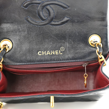 Chanel Lambskin Quilted Mini Square Flap Navy Blue 4 of 9
