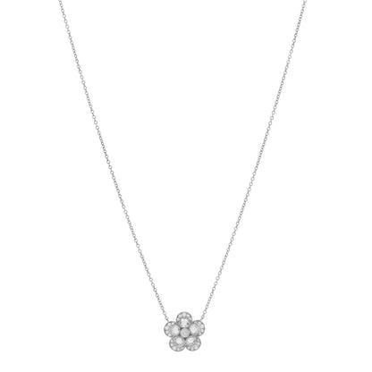 Tiffany Platinum Diamond Enchant Garden Rose Cut Flower Pendant Necklace 1 of 4