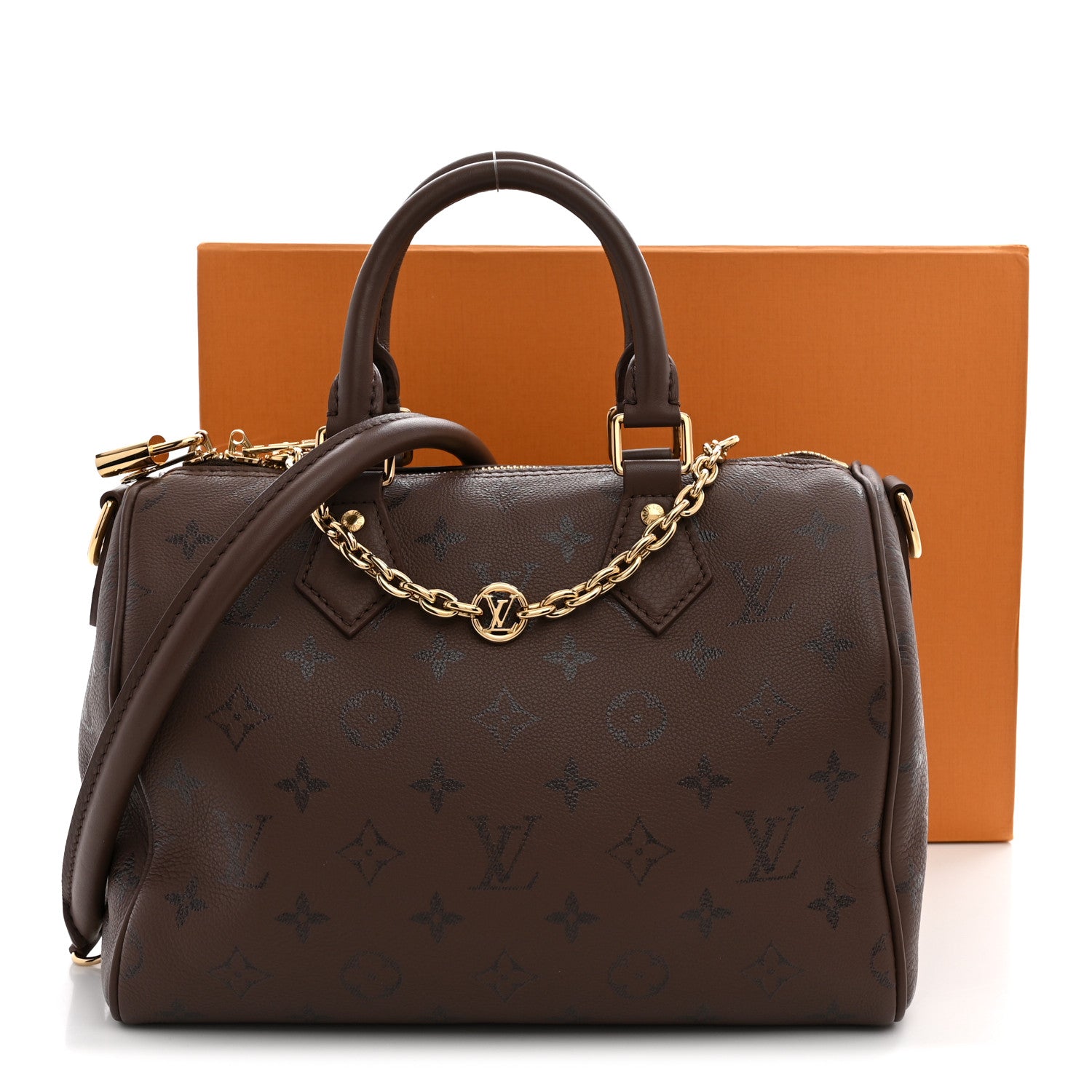 Louis Vuitton Calfskin LV Bliss Speedy Bandouliere 25 Brun 10 of 10