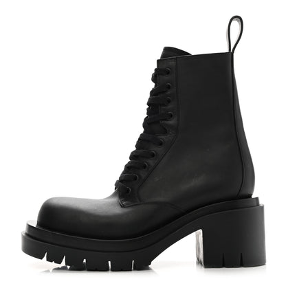 Bottega Veneta Calfskin The Lug Lace Up 30/70mm Ankle Boots 38 Black 1 of 6