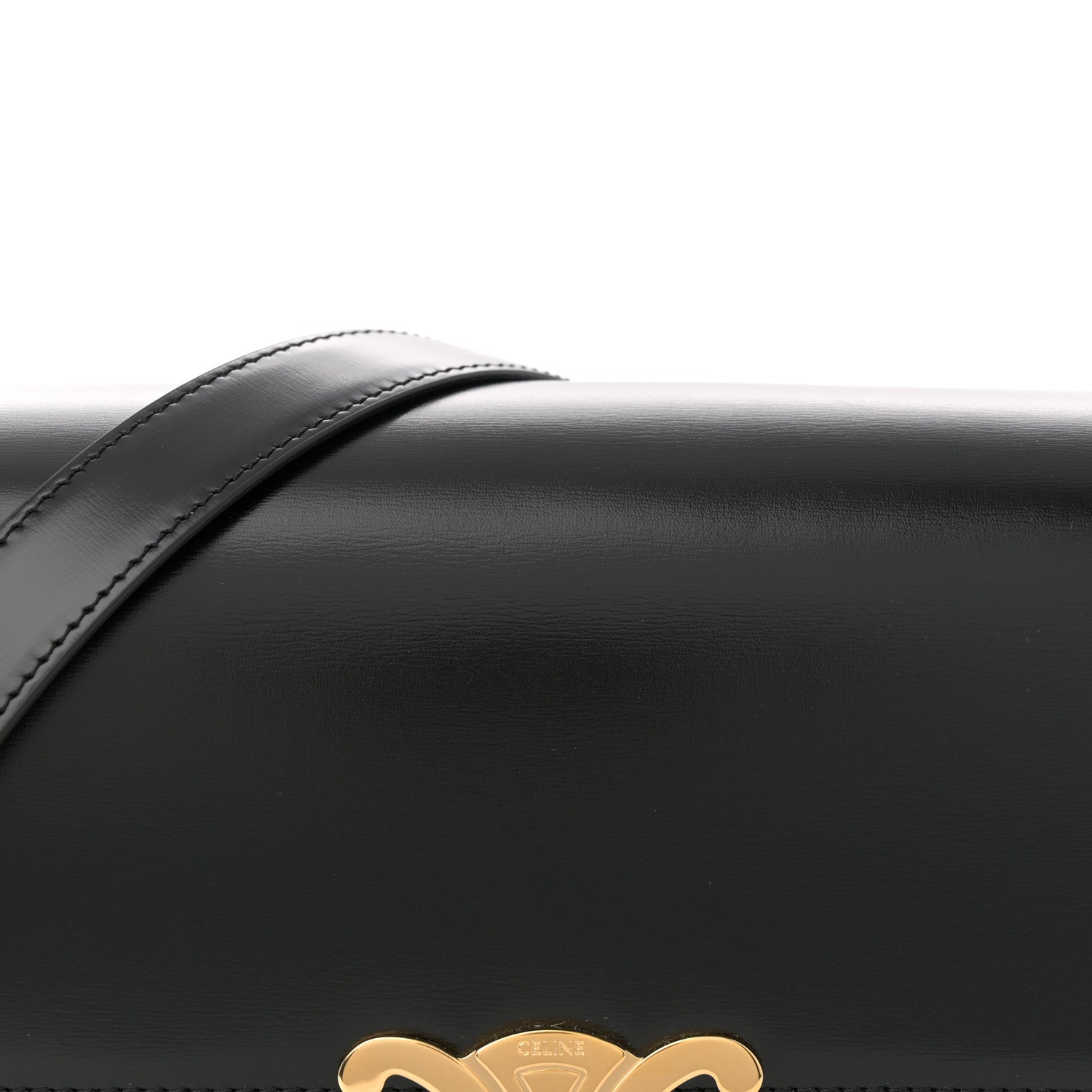 Celine Shiny Calfskin Medium Triomphe Black 8 of 10