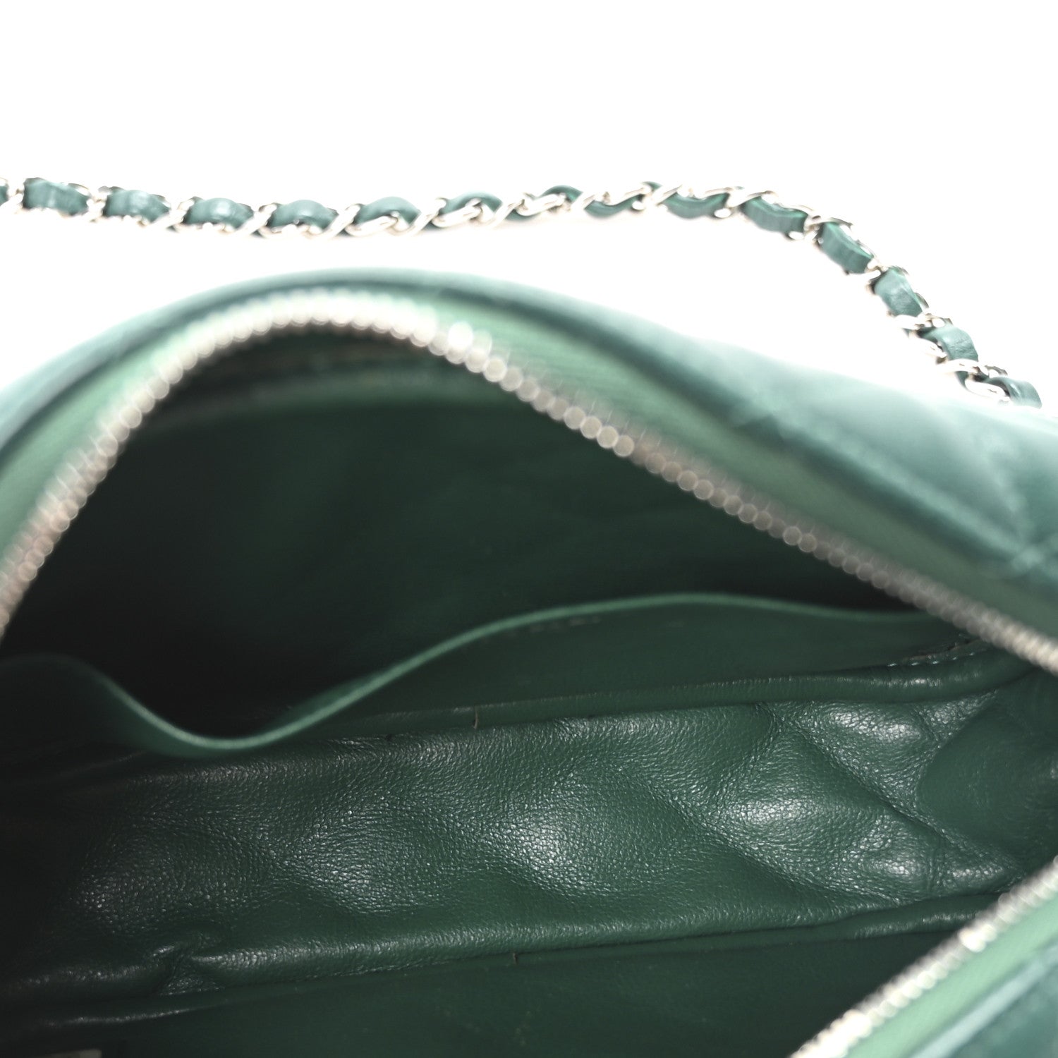 Chanel Lambskin Quilted Small Timeless Camera Case Green 5 of 10