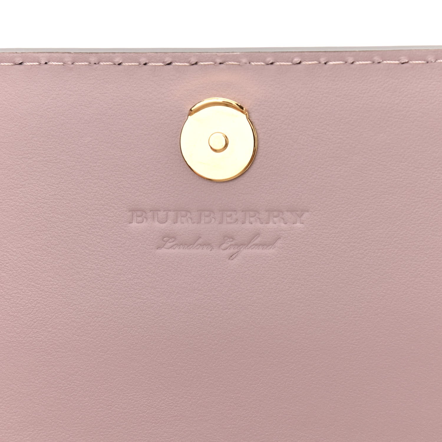 Burberry Grained Calfskin House Check Tartan Mix Hampshire Wallet On Chain Pink 6 of 10