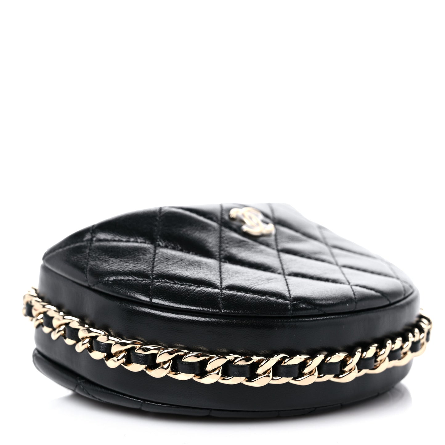 Quilted Chain Around Pouch Black