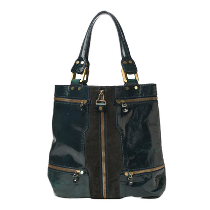 Jimmy Choo Patent Suede Mona Tote Green 1 of 23