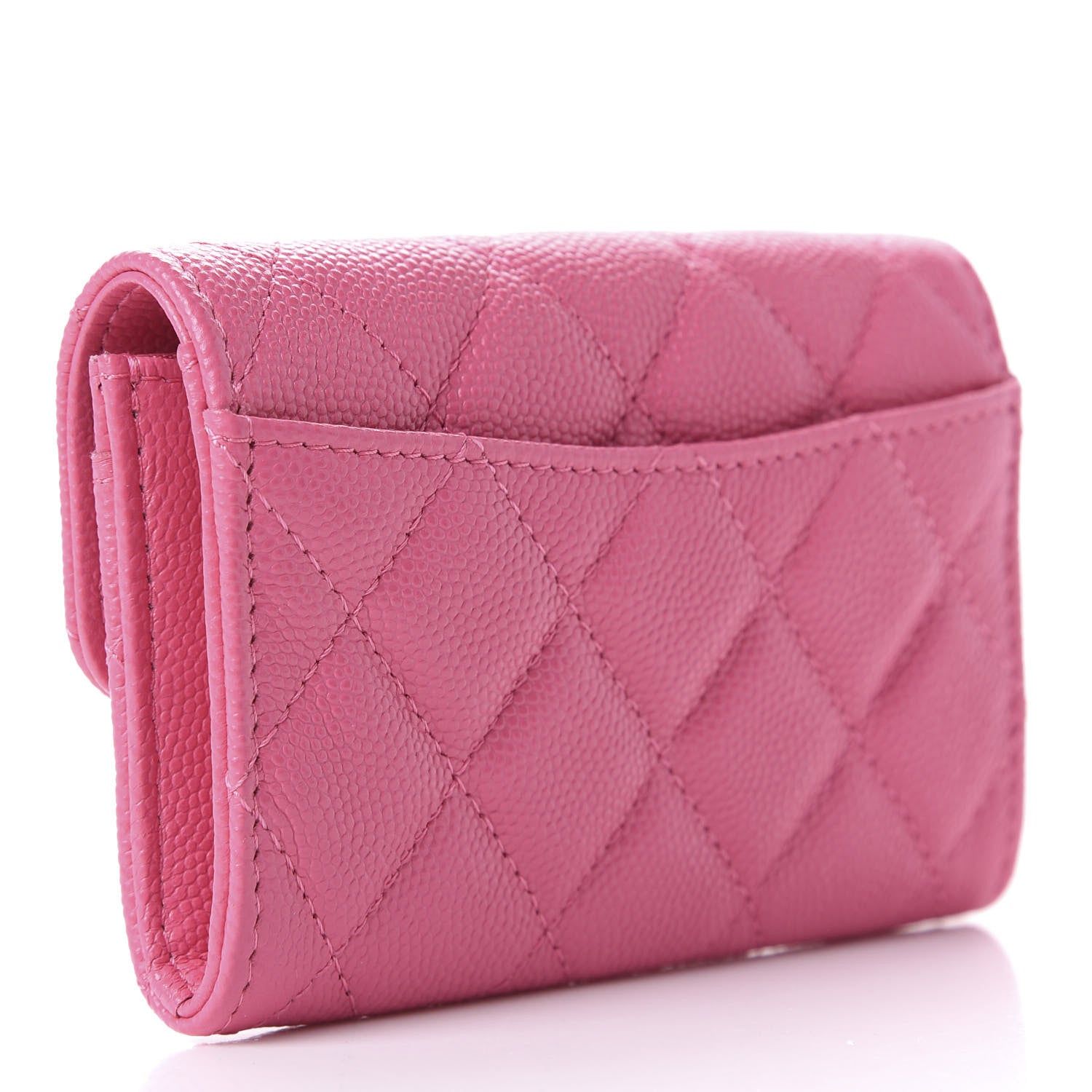 Chanel Caviar Quilted Flap Card Holder Wallet Pink 3 of 10