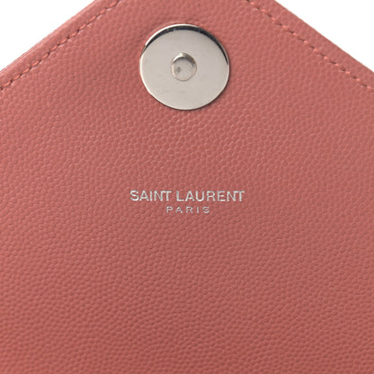 Saint Laurent Grain De Poudre Matelasse Chevron Large Monogram Satchel Mystic Rose 7 of 11
