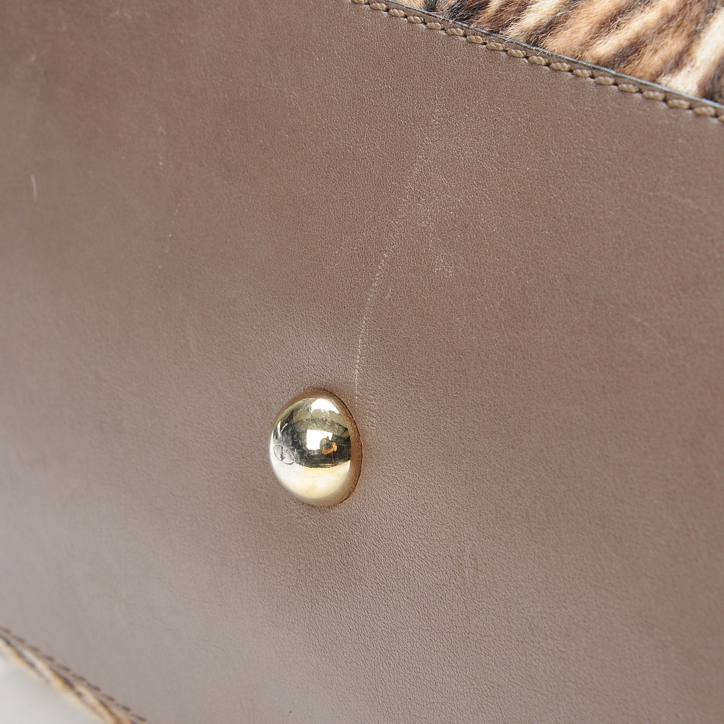 Calf Hair Cavallino Animal Rockstud Dome Satchel Leopard