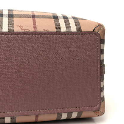 Burberry Grainy Calfskin Haymarket Check Medium Reversible Tote Light Elderberry 20 of 21