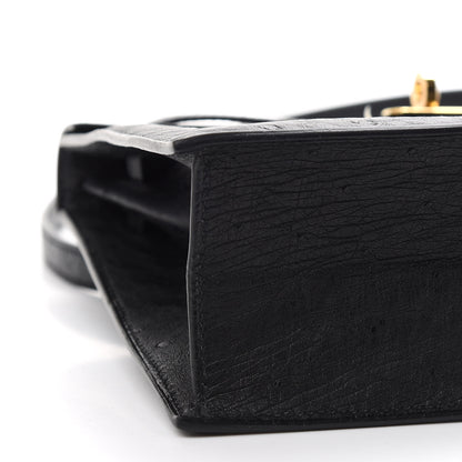 Hermes Ostrich Kelly Danse II Belt Bag Black 9 of 10