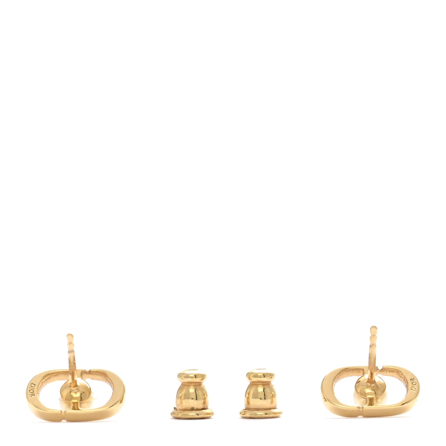 Christian Dior Pearl Petit CD Jolie Mini Stud Earrings Gold