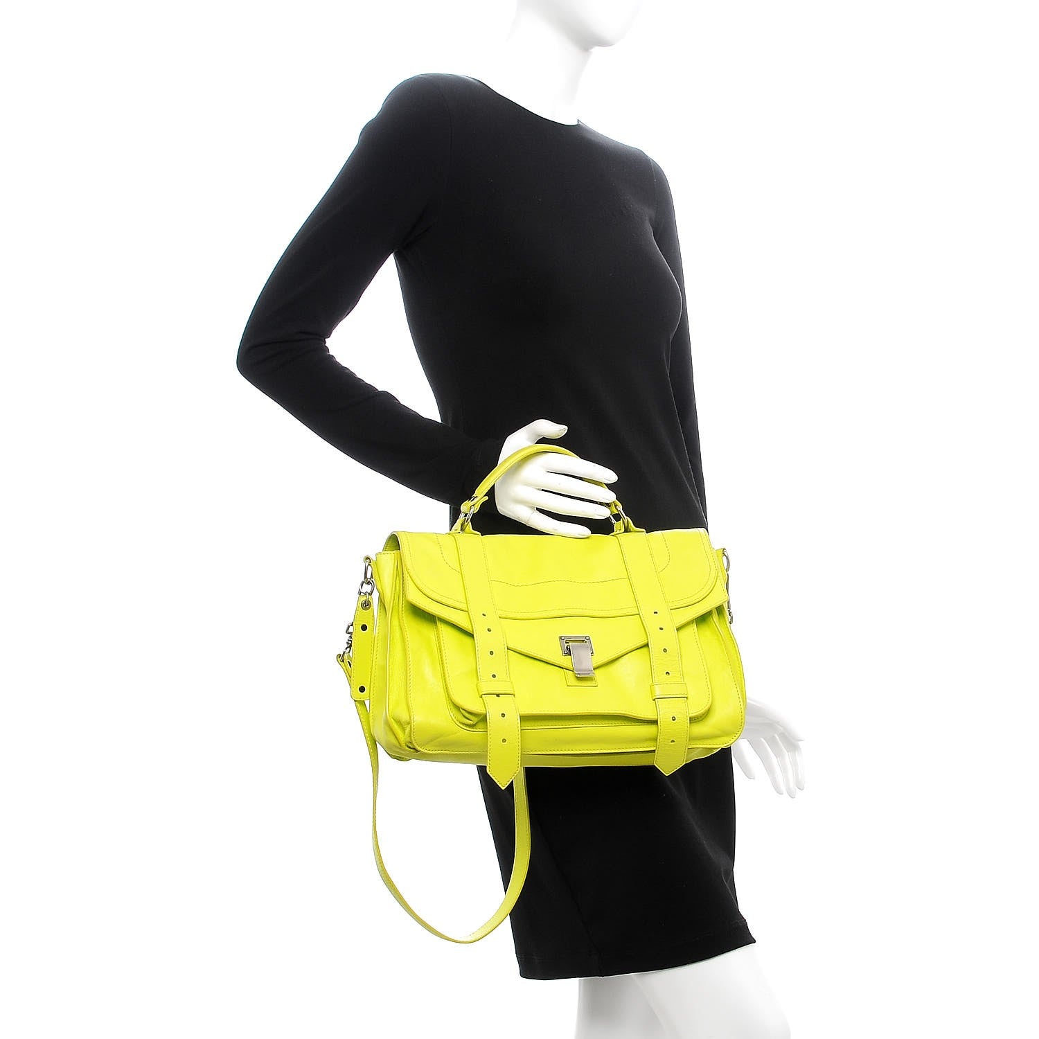 Proenza Schouler Lambskin Medium PS1 Satchel Sulfur 3 of 14