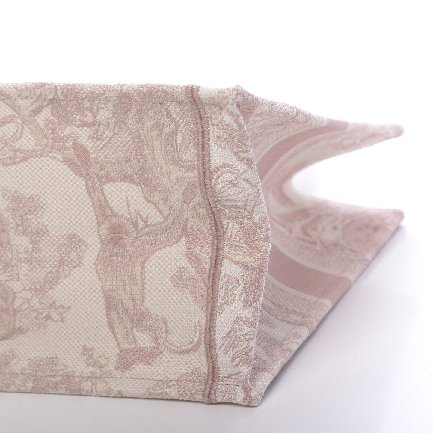 Canvas Embroidered Medium Dioriviera Toile De Jouy Book Tote Rose