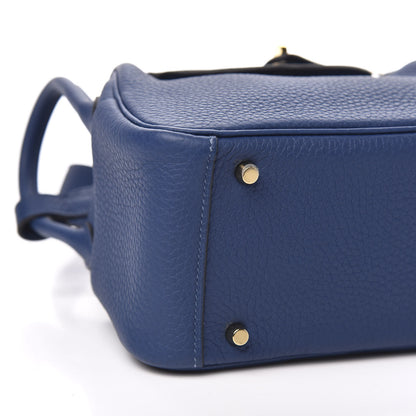 Hermes Taurillon Clemence Mini Lindy 20 Deep Bleu 7 of 10
