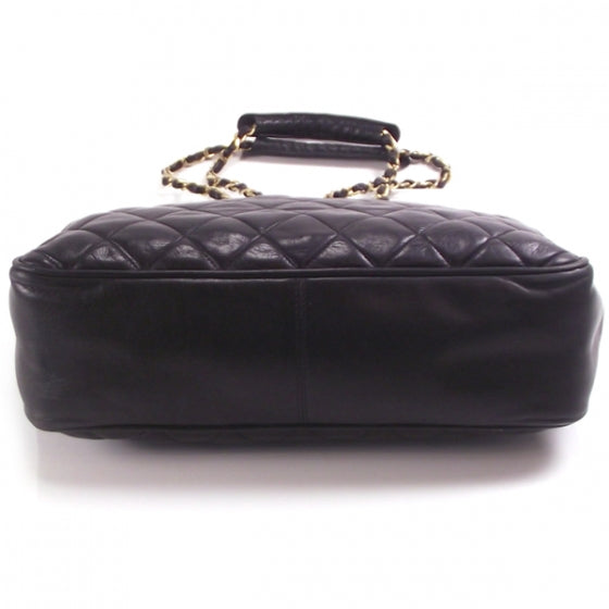 Chanel Leather Quilted Shoulder Tote Black 4 of 10