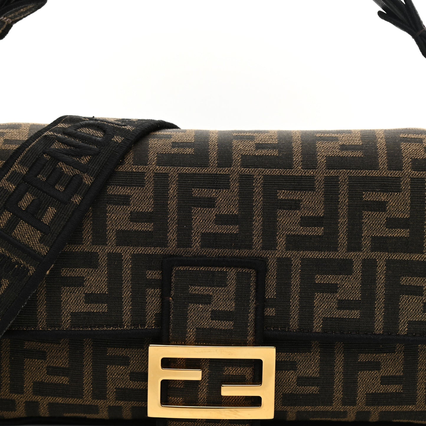 Fabric Jacquard FF 1974 Medium Baguette Tobacco Moro Black