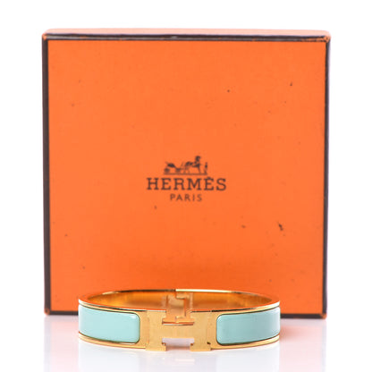 Hermes Enamel Narrow Clic Clac H Bracelet Bleu Atoll 5 of 5